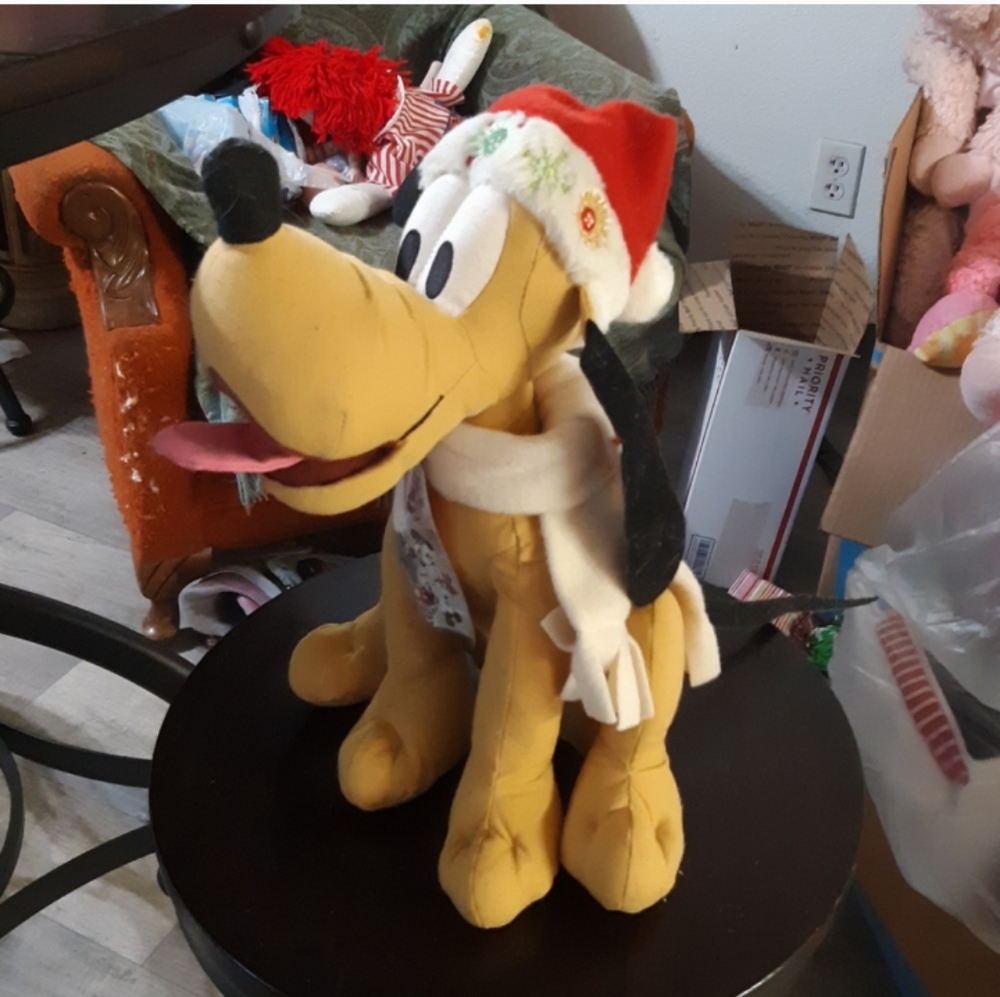 Pluto Christmas Mickey Mouse Dog Stuffed Animal Toy